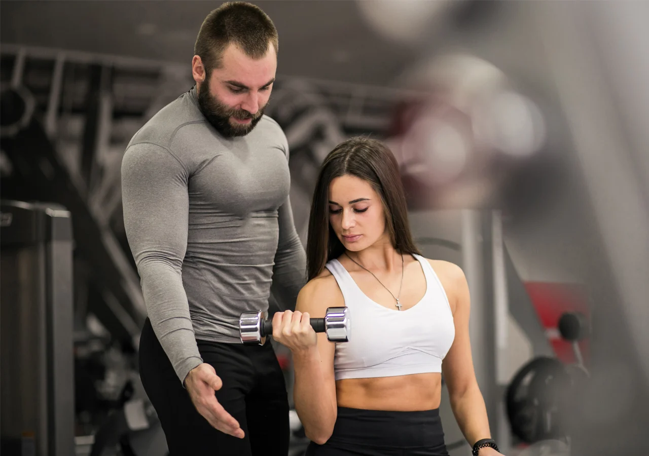 Body builder are making body via gym