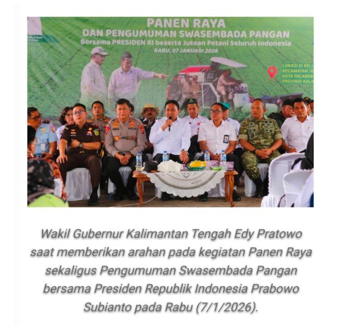 Swasembada Pangan Nasional Tercapai! Pemprov Kalteng Nyatakan Komitmen Penuh dalam Mengawal Proyek Nasional Swasembada Pangan
