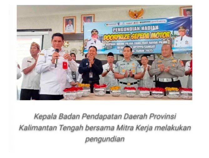 BAPENDA Prov Kalteng Apresiasi Wajib Pajak Yang Taat Membayar Pajak Kendaraan Bermotor