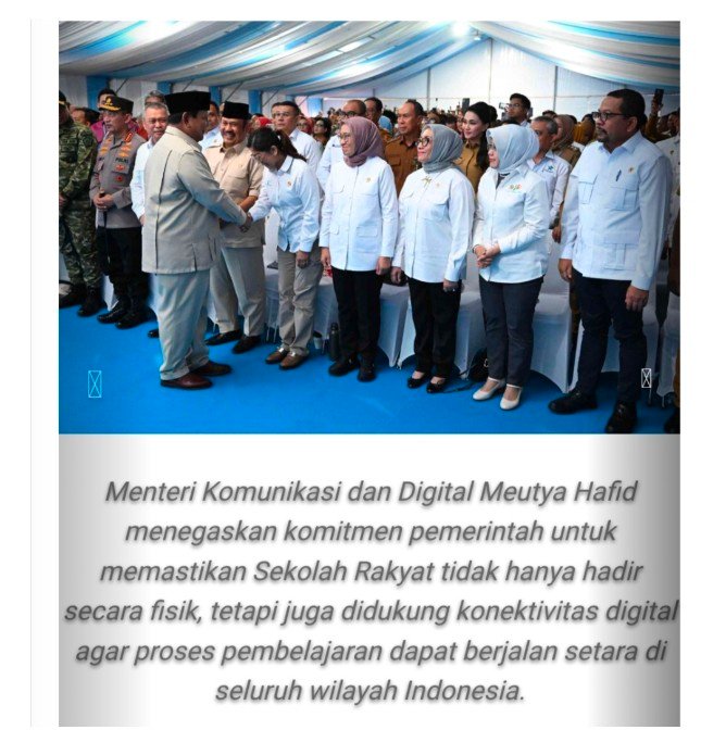 Presiden Resmikan 166 Sekolah Rakyat, Kemkomdigi Pastikan Dukungan Konektivitas Digital