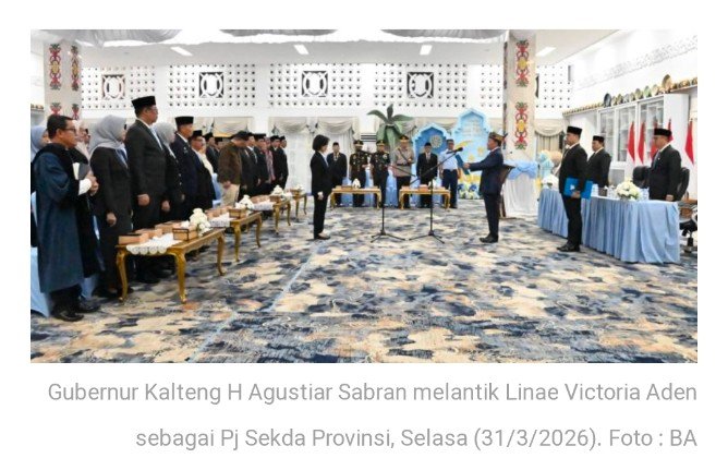 Gubernur Agustiar Lantik Linae Victoria Aden sebagai Pj Sekda Provinsi