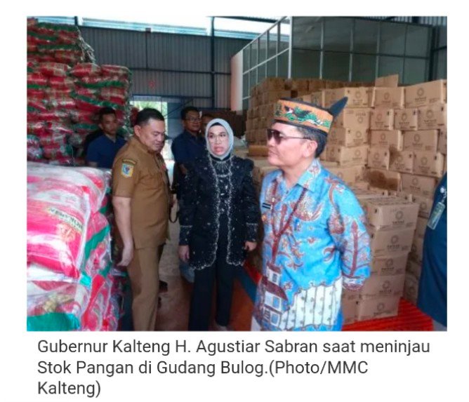 Gubernur Kalteng Tinjau Langsung Ketersediaan Pangan di Bulog