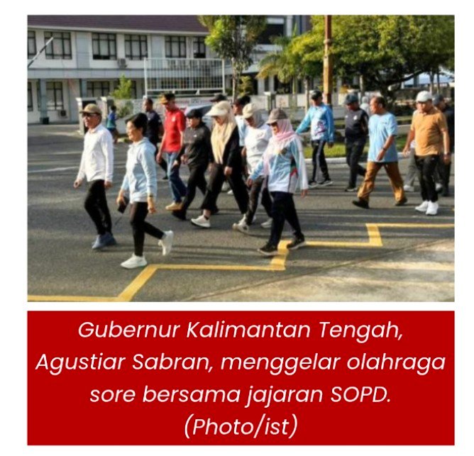 Sport Sore Bersama Gubernur Kalteng, Soliditas SOPD Kalteng Diperkuat